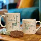 Personalised Daddy An Me Giraffe Matching Mugs