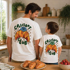 Personalised Daddy And Me Croissant Club T Shirts