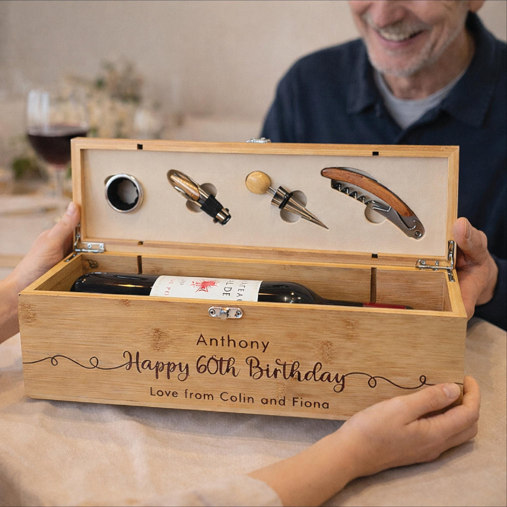 Personalised Milestone Birthday Wine Bottle Gift Set