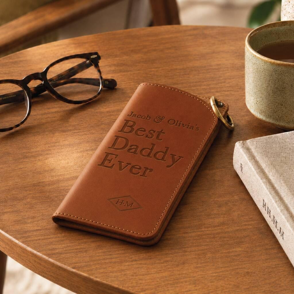 Personalised Best Daddy Ever Glasses Case With Carabiner Clip
