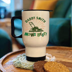 Personalised Daddy Mows Best Travel Mug