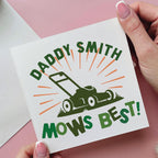 Personalised Daddy Mows Best Card