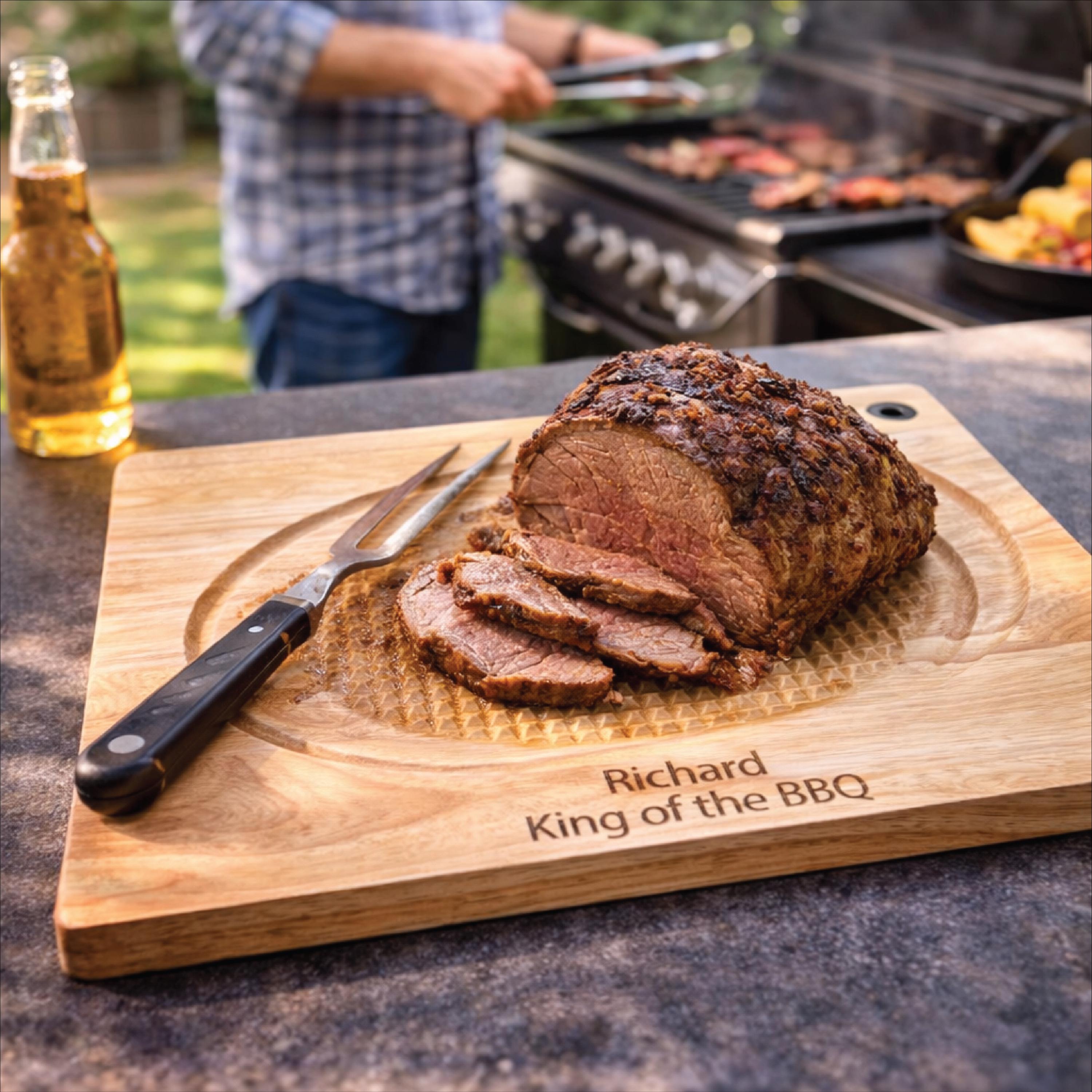 Personalised King Of The BBQ Carving Board