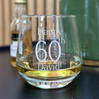 Personalised 60th Birthday Whisky Glass Gift