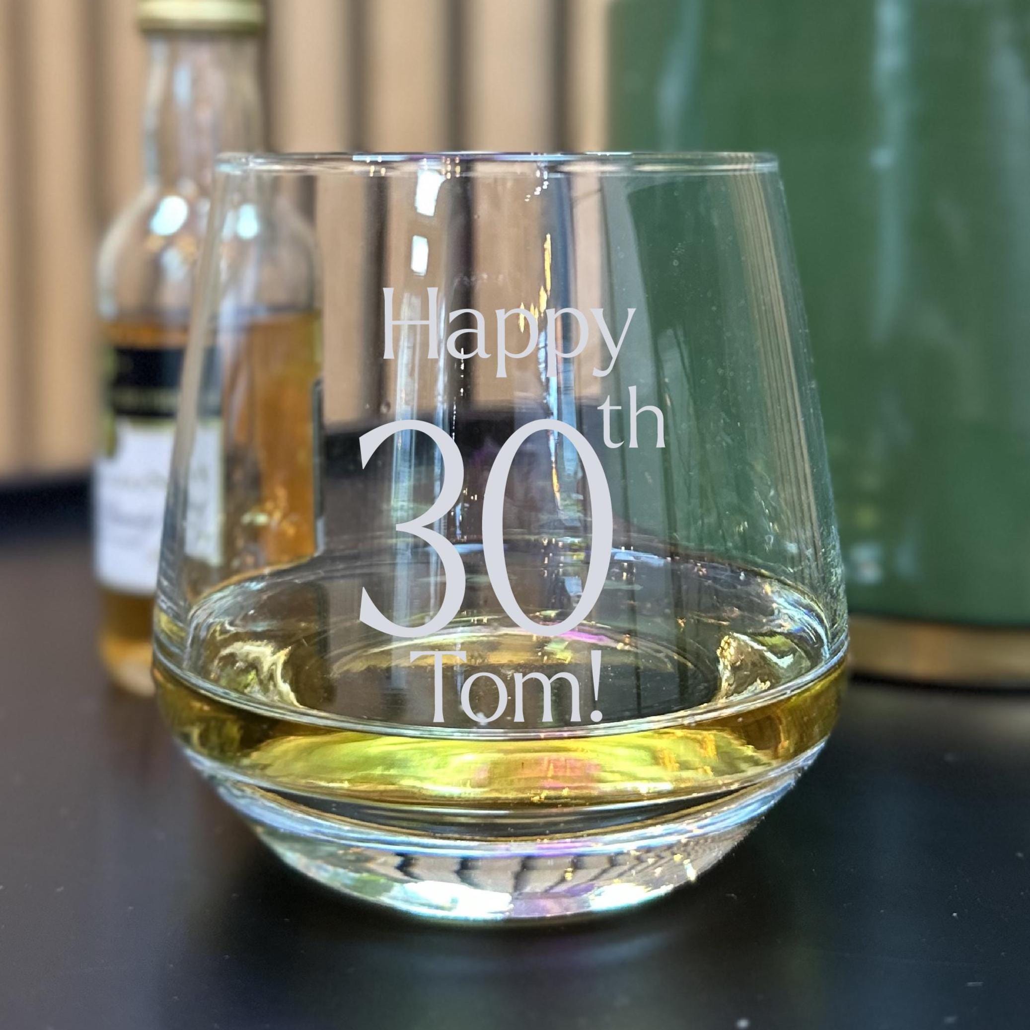 Personalised 30th Birthday Whisky Glass Gift