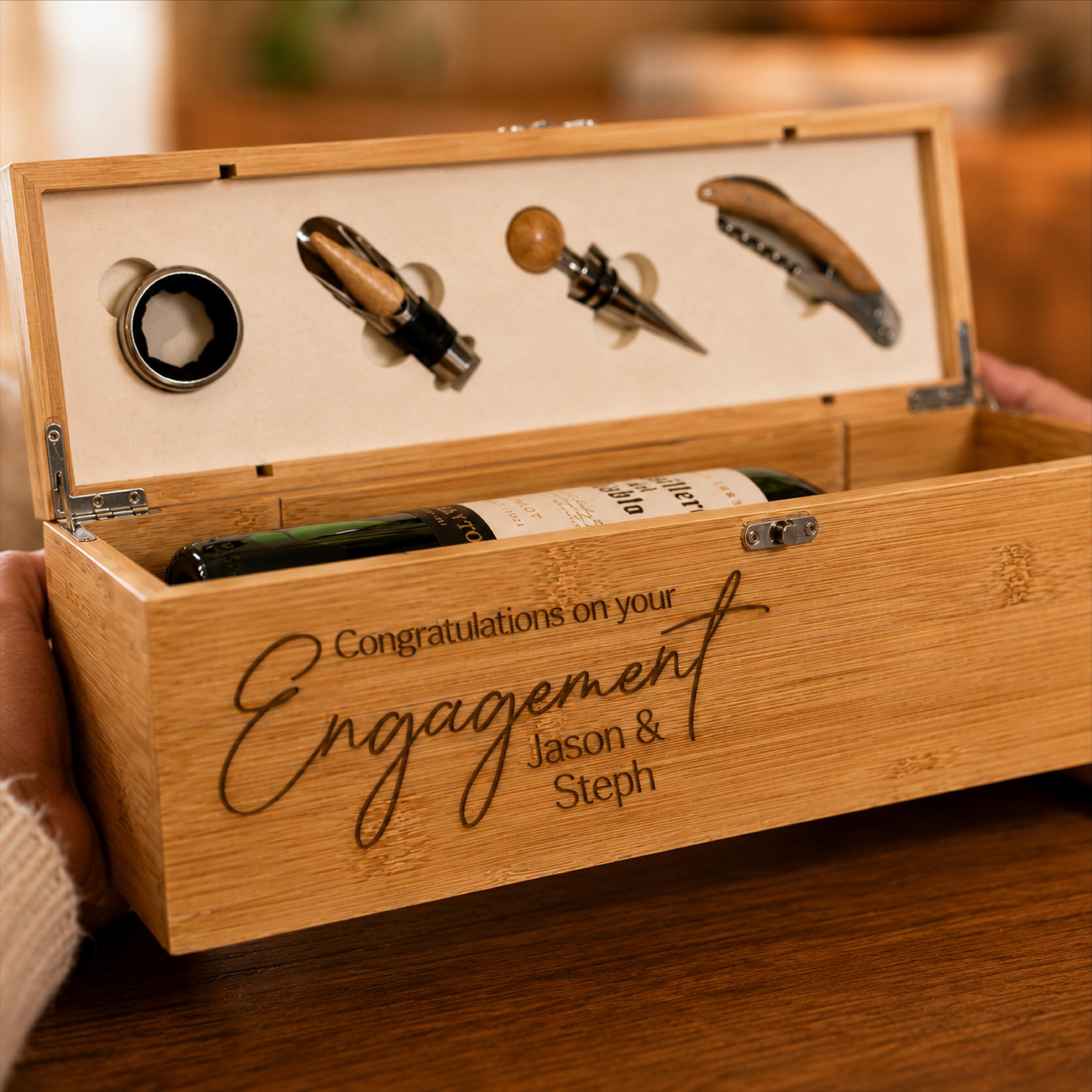 Congratulations On Your Engagement Wine Bottle Gift Set