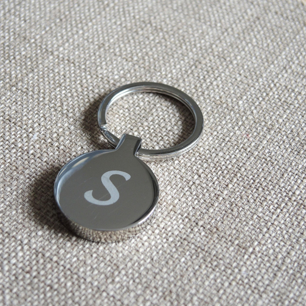 Personalised Silver Round Key Ring