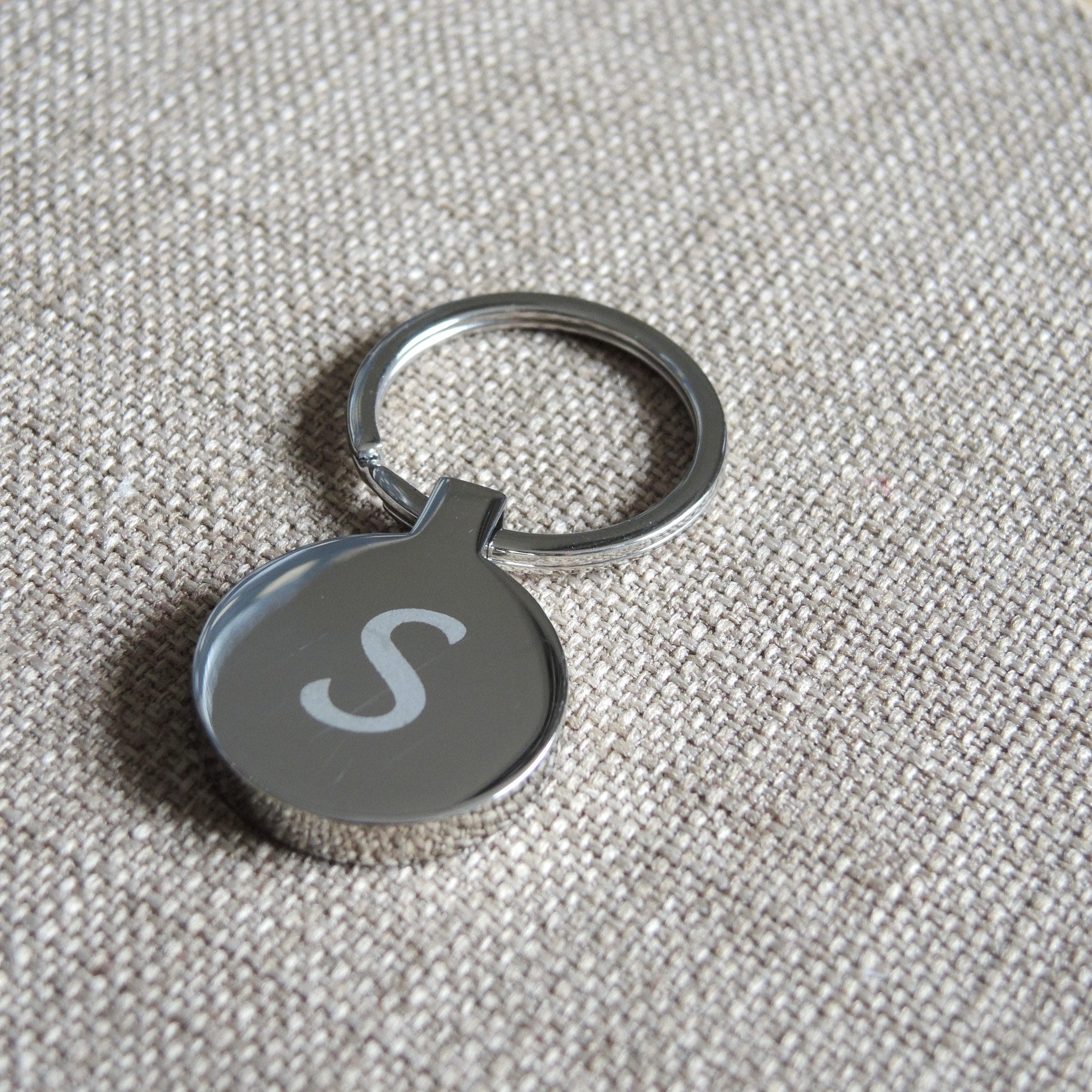 Personalised Silver Round Key Ring