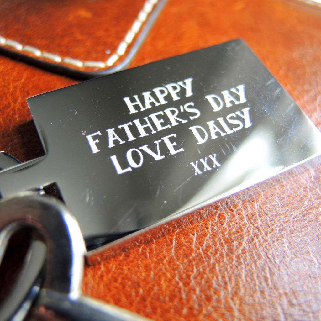Personalised Stainless Steel Fathers Day Keyring