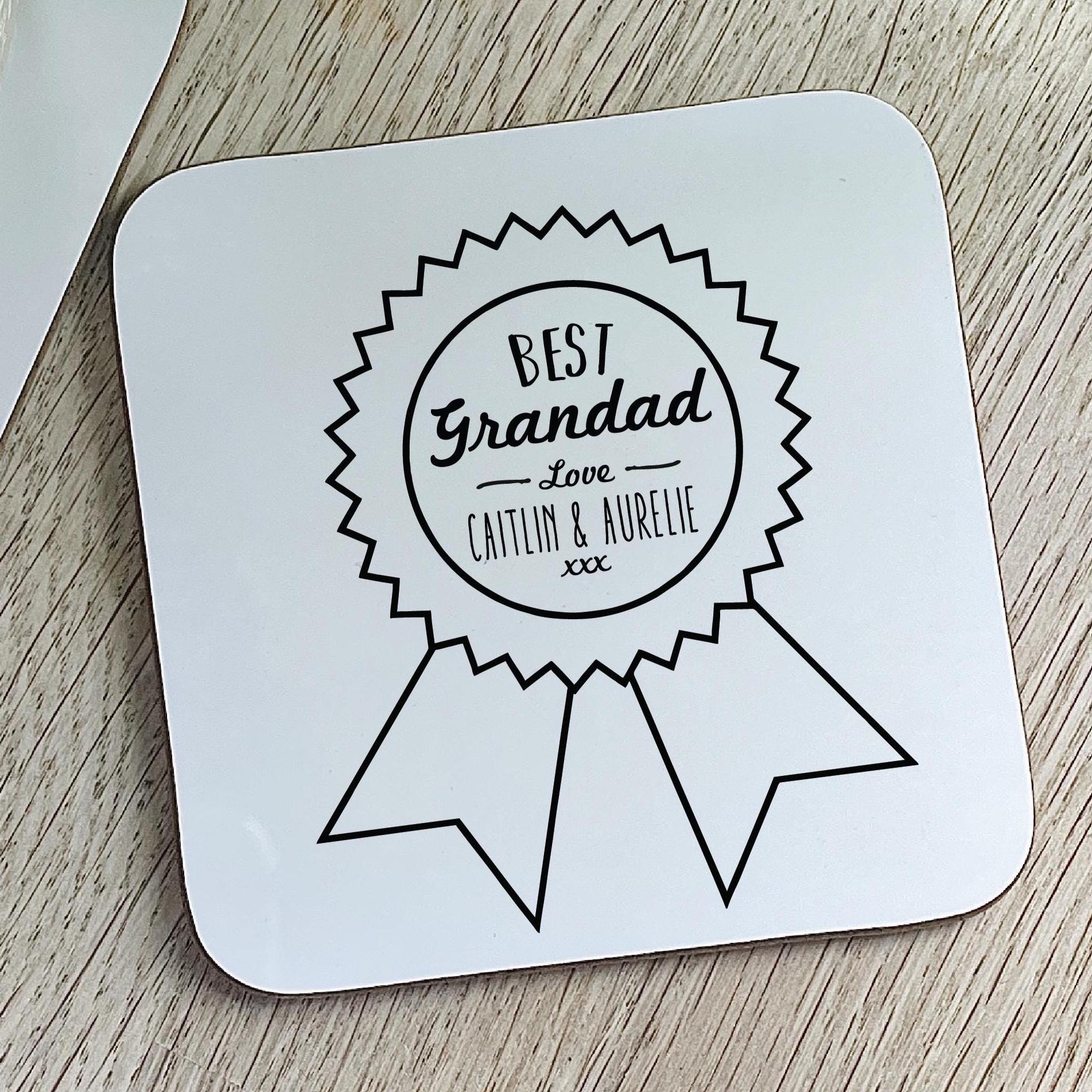 Personalised Best Dad Rosette Coaster
