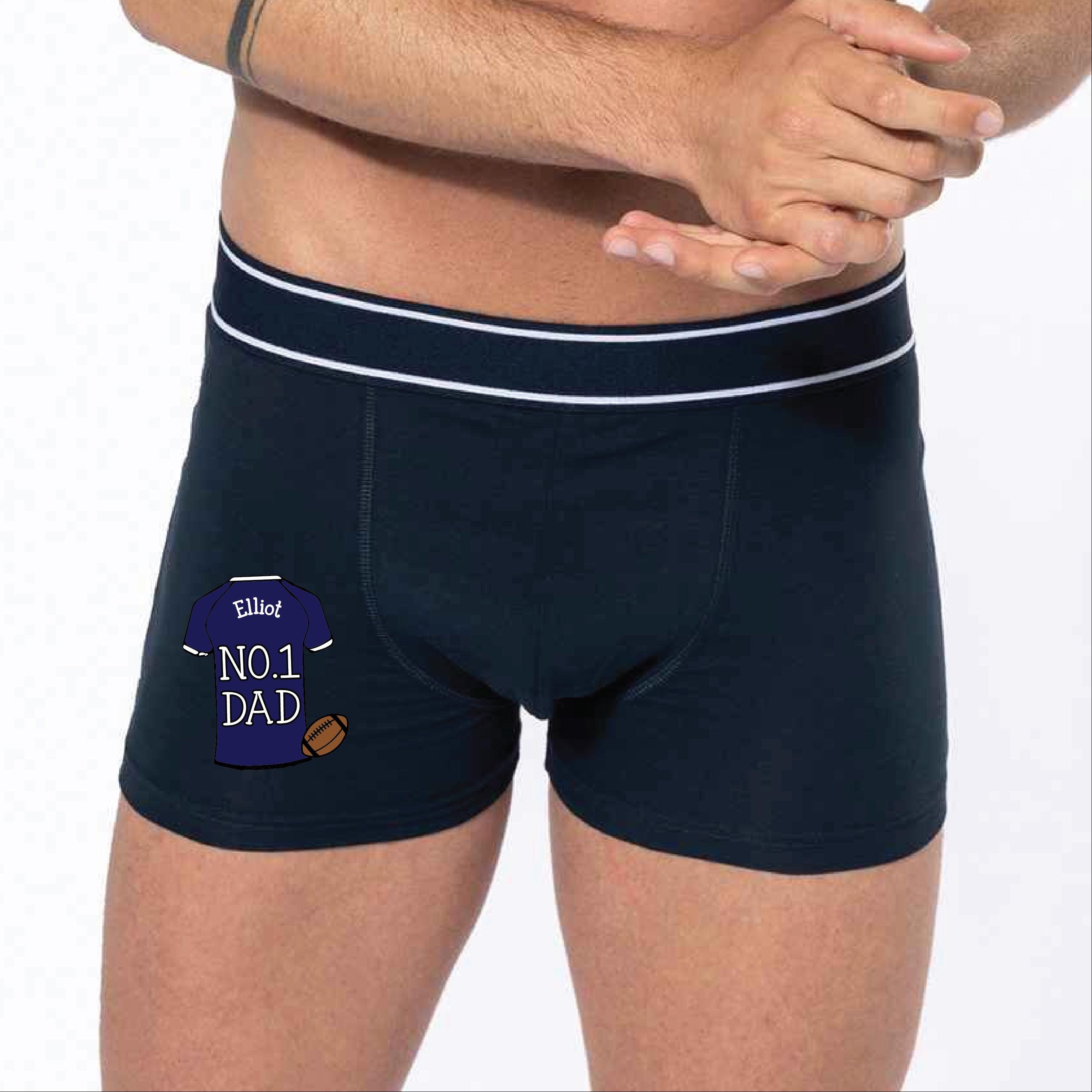 Personalised No.One Dad Rugby Underwear