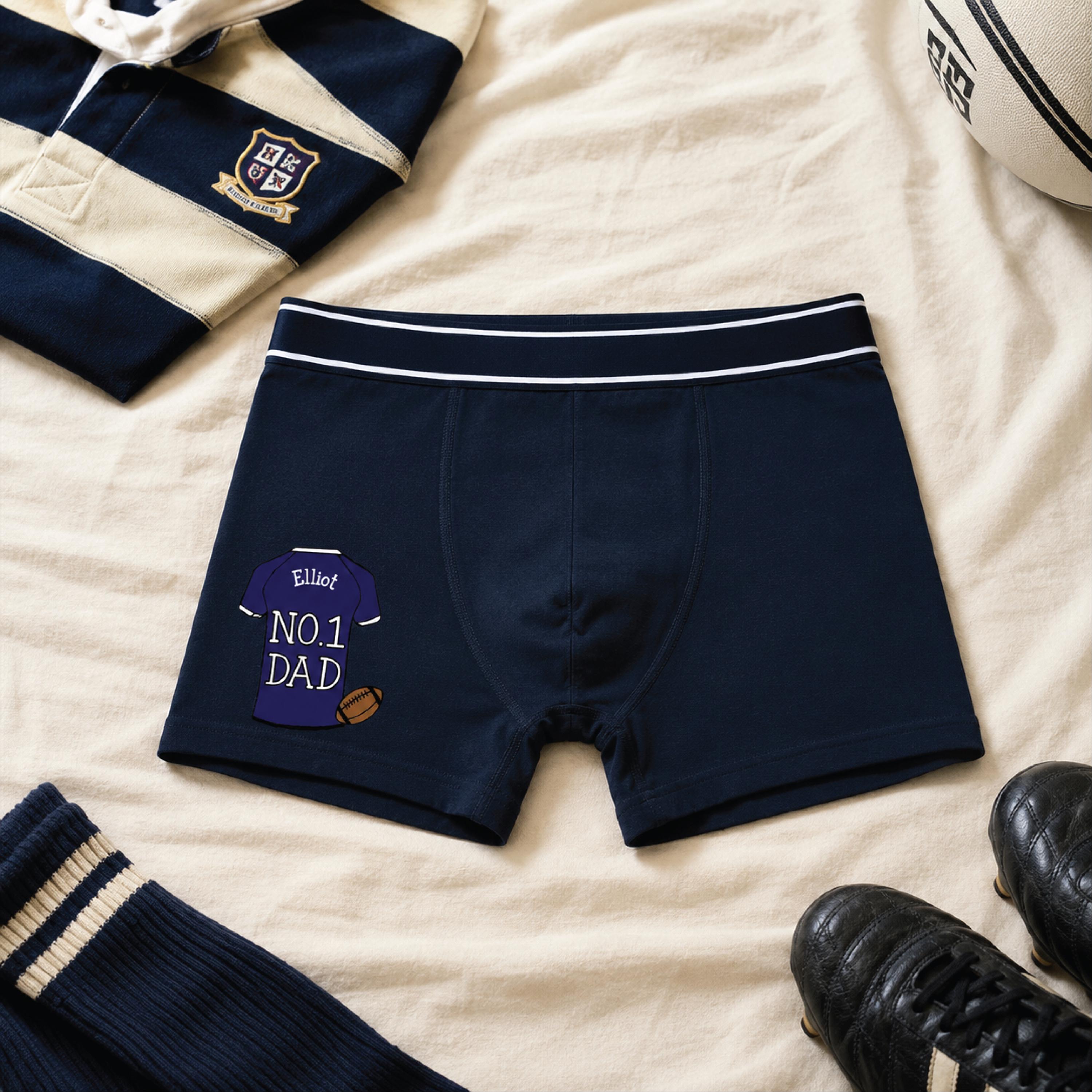 Personalised No.One Dad Rugby Underwear