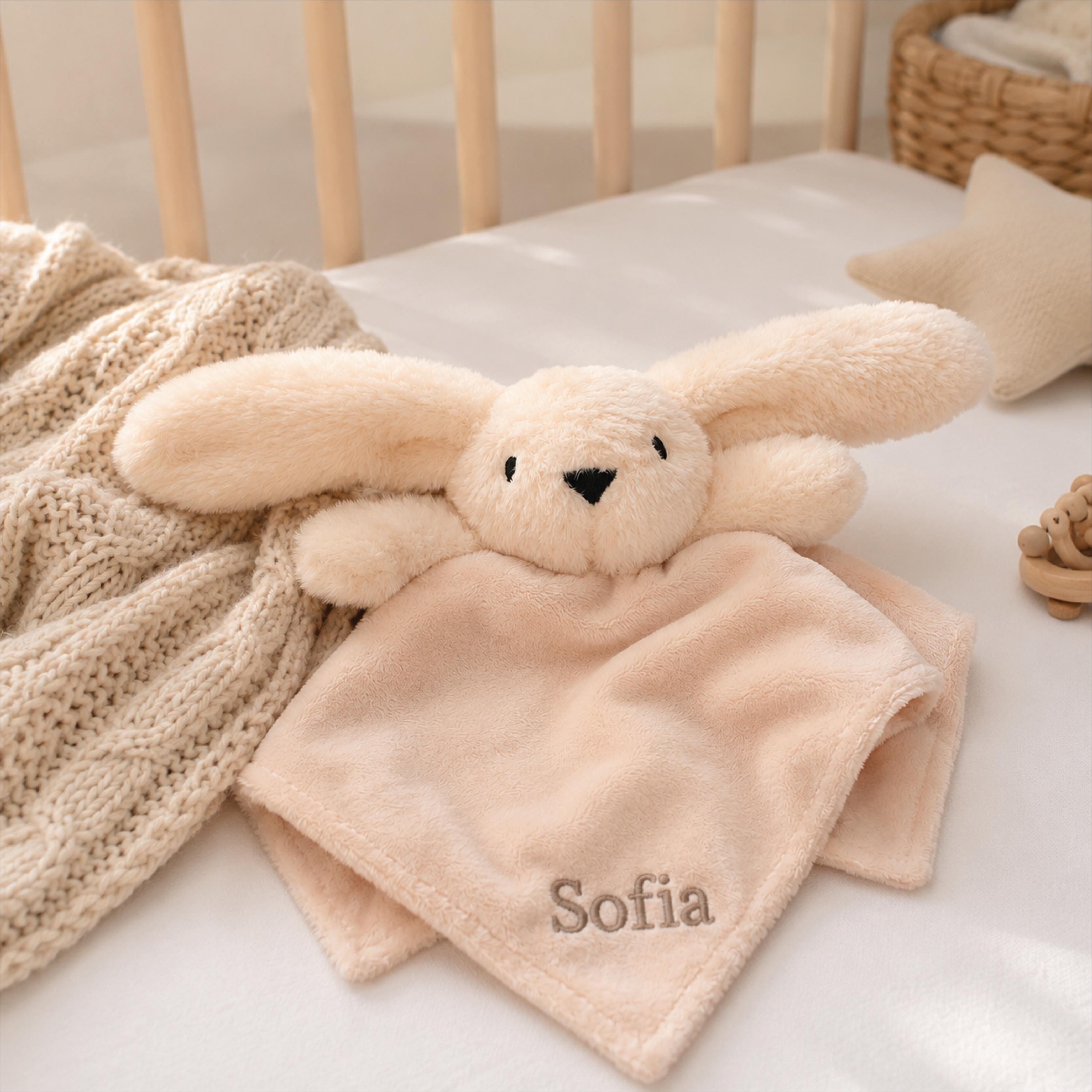 Personalised Bunny Baby Comforter Blanket