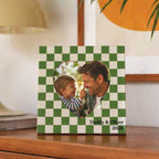Heart Shaped Checkerboard Personalised Father's Day Photo Frame