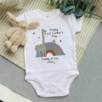 Personalised Giraffe First Father's Day Baby Vest