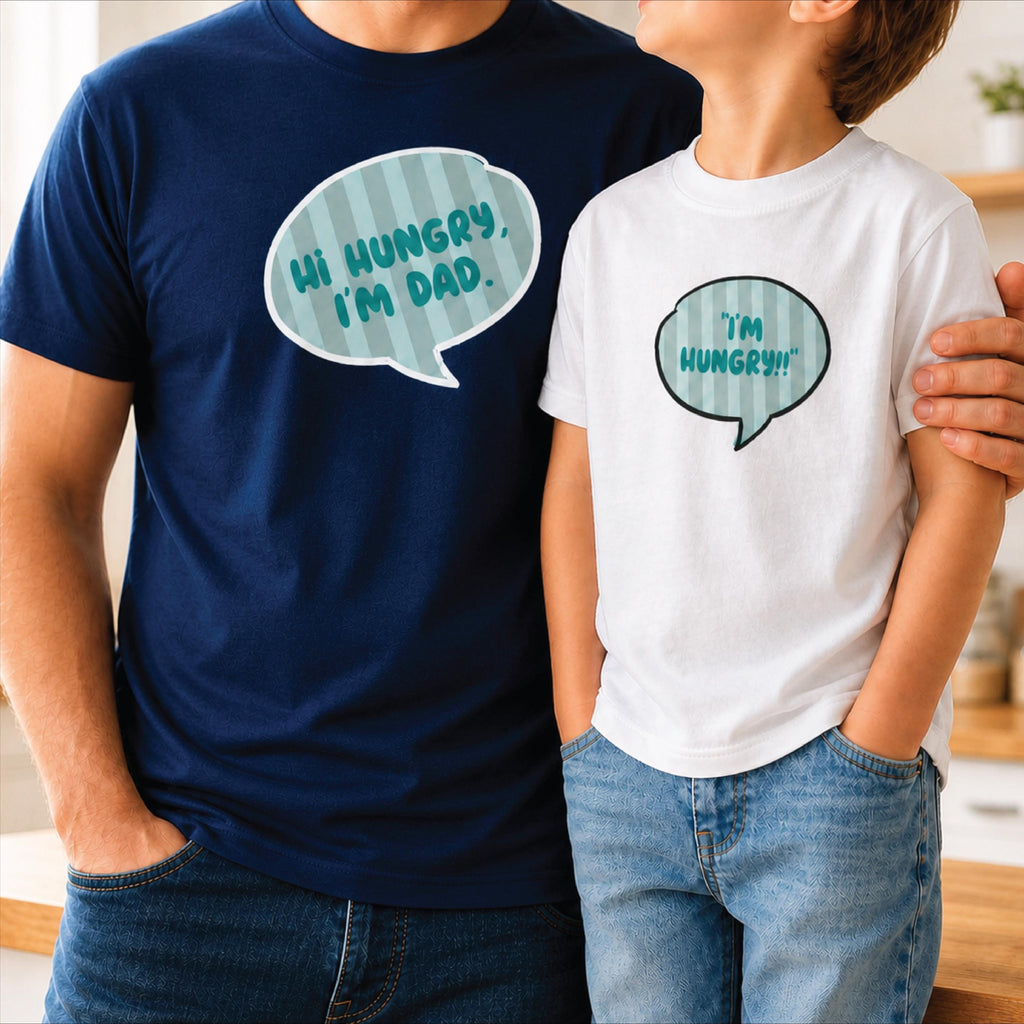 Matching Dad And Me Hungry Joke T Shirts