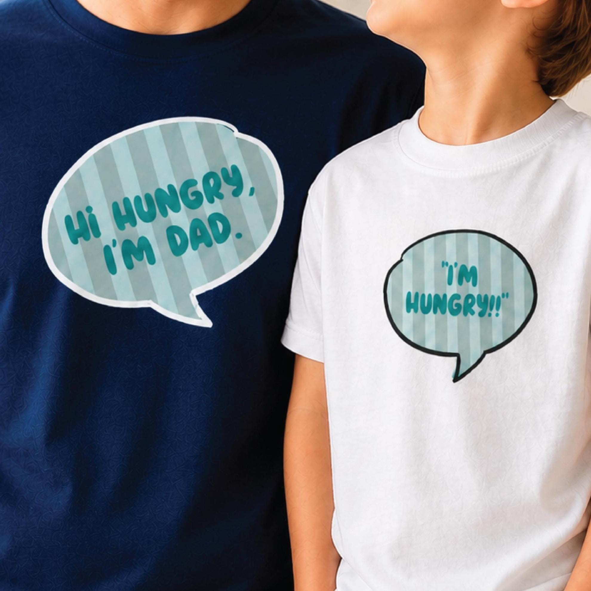 Matching Dad And Me Hungry Joke T Shirts