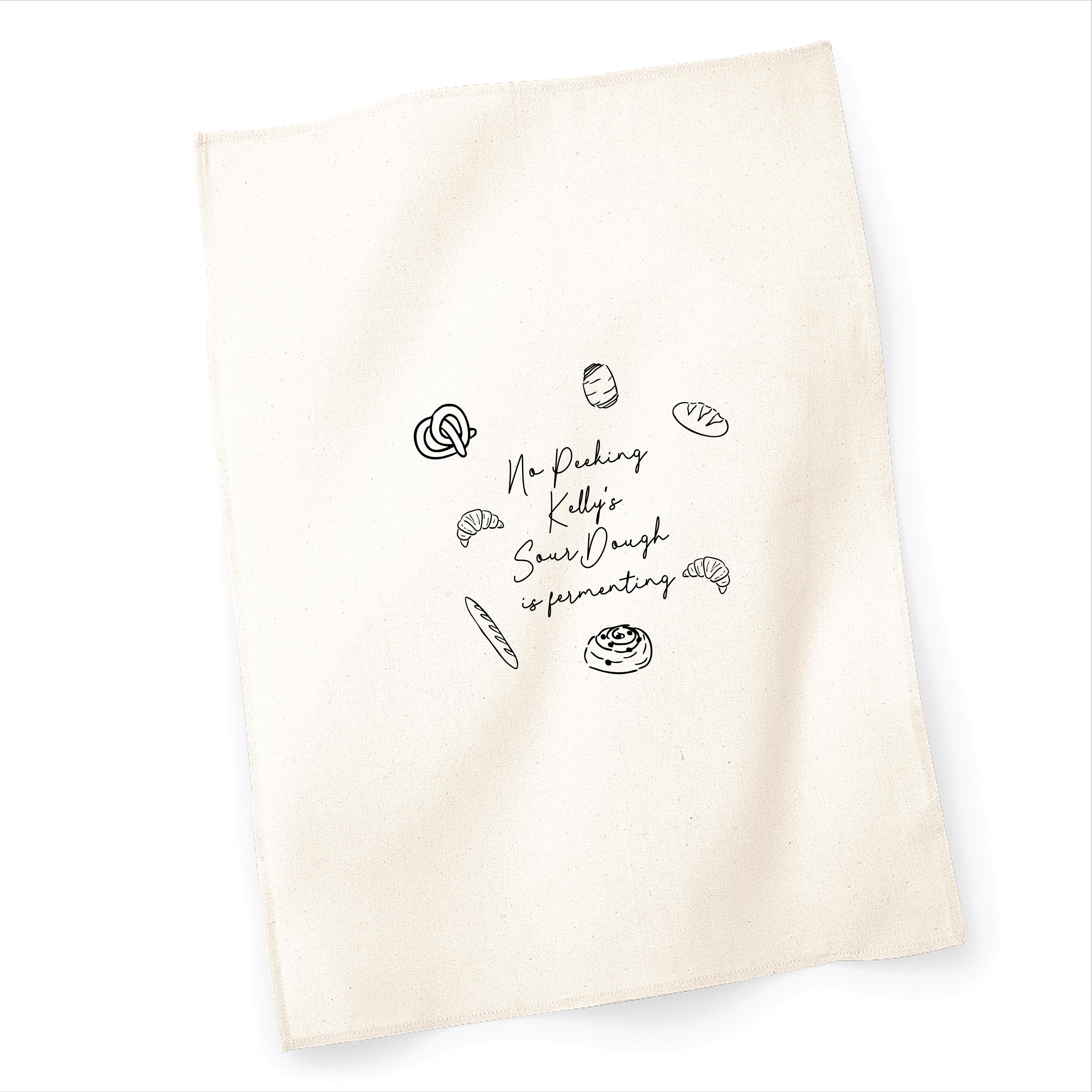 Personalised No Peeking Daddy's Sourdough Tea Towel