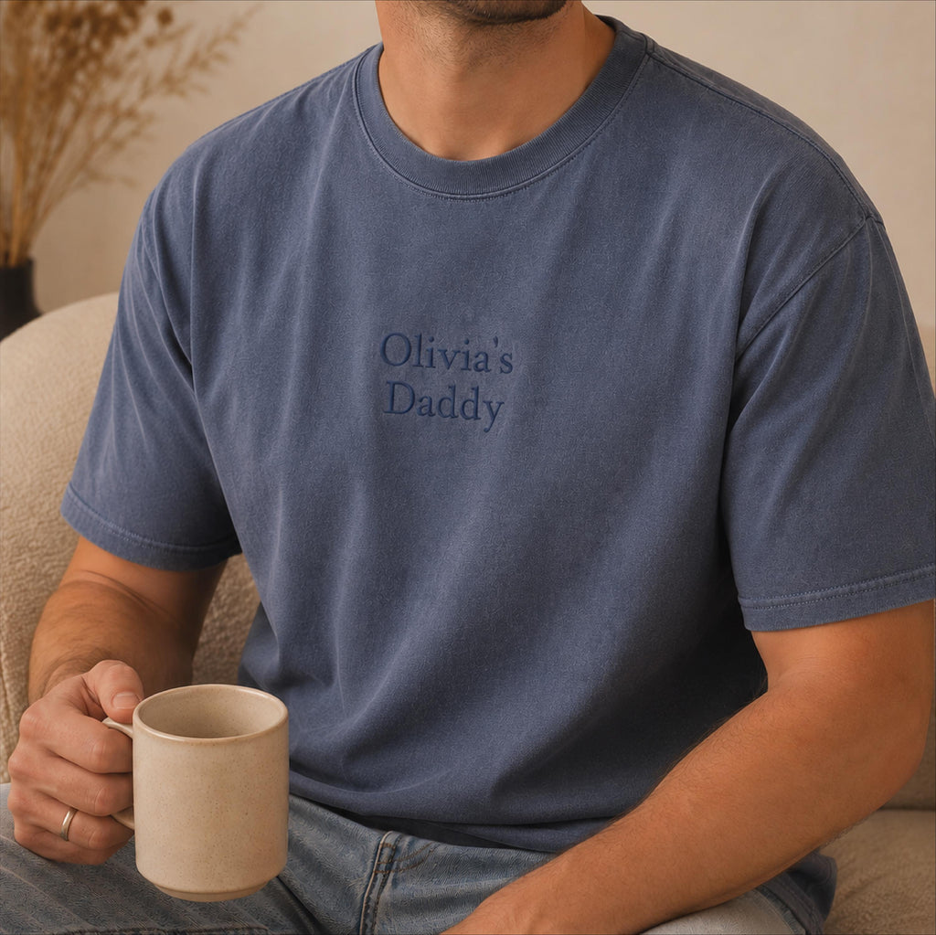 Embroidered Vintage Personalised Daddy T Shirt