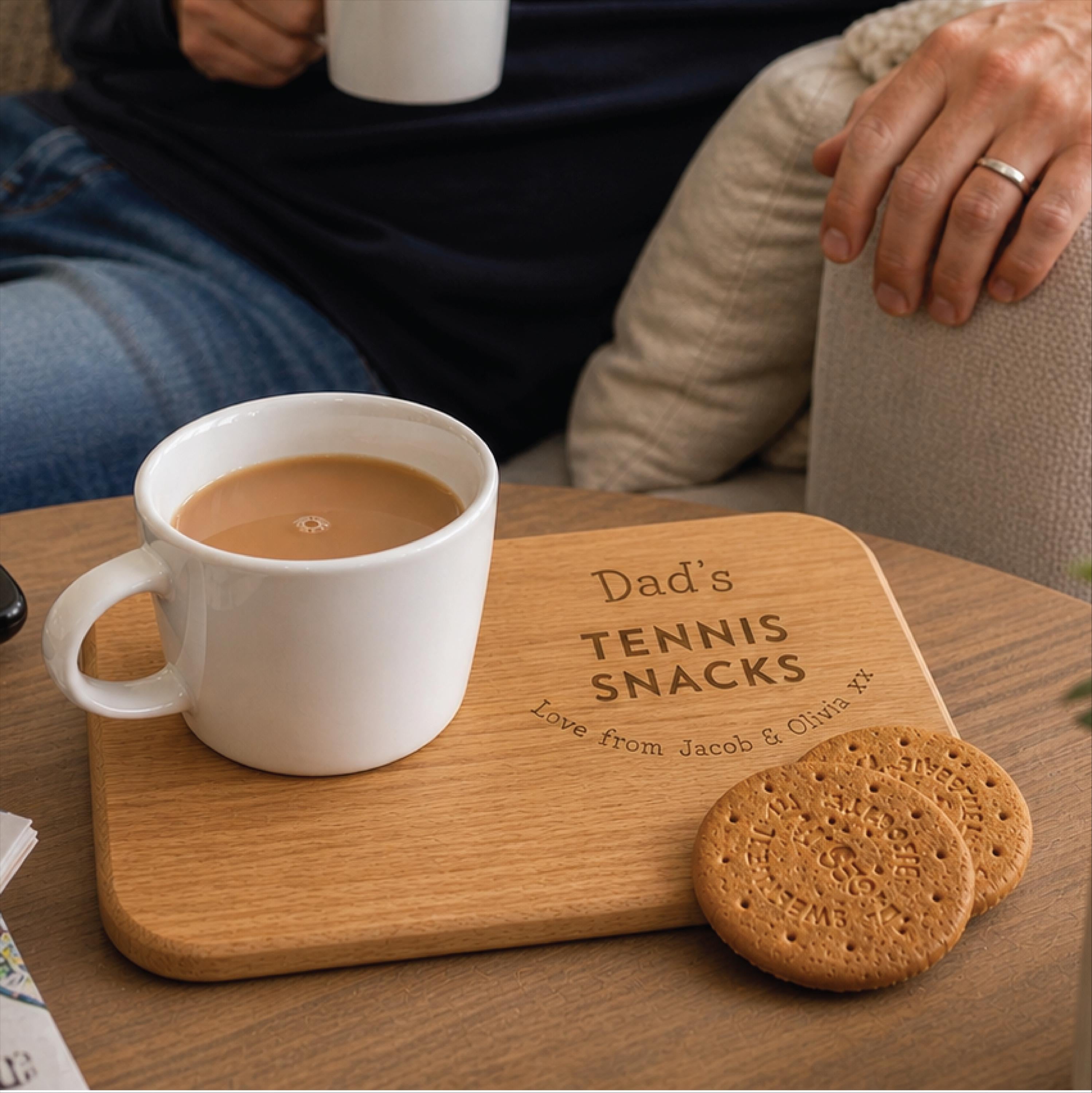 Personalised Tennis Snacks Tea And Biscuit Board