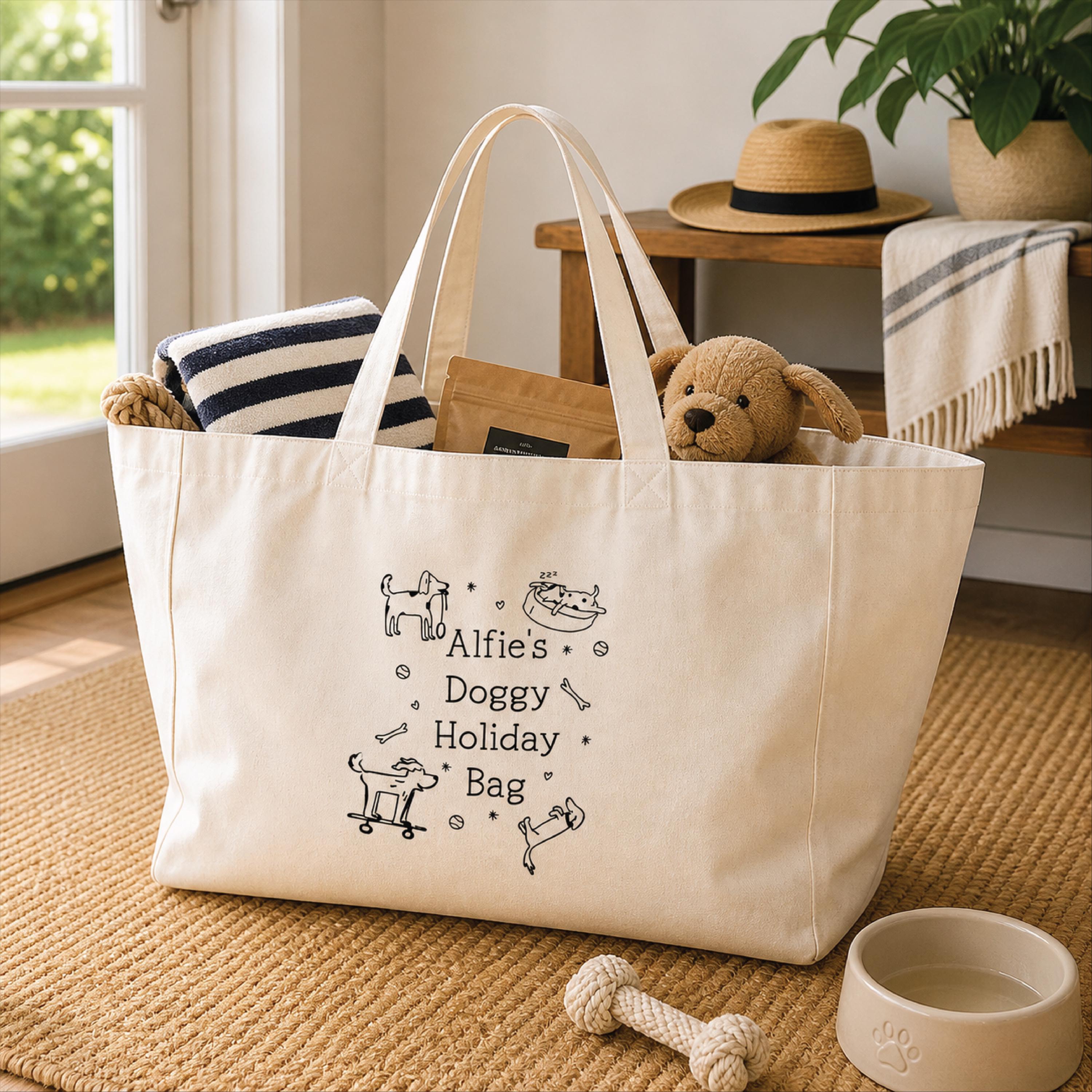 Personalised Doggy Holiday Bag