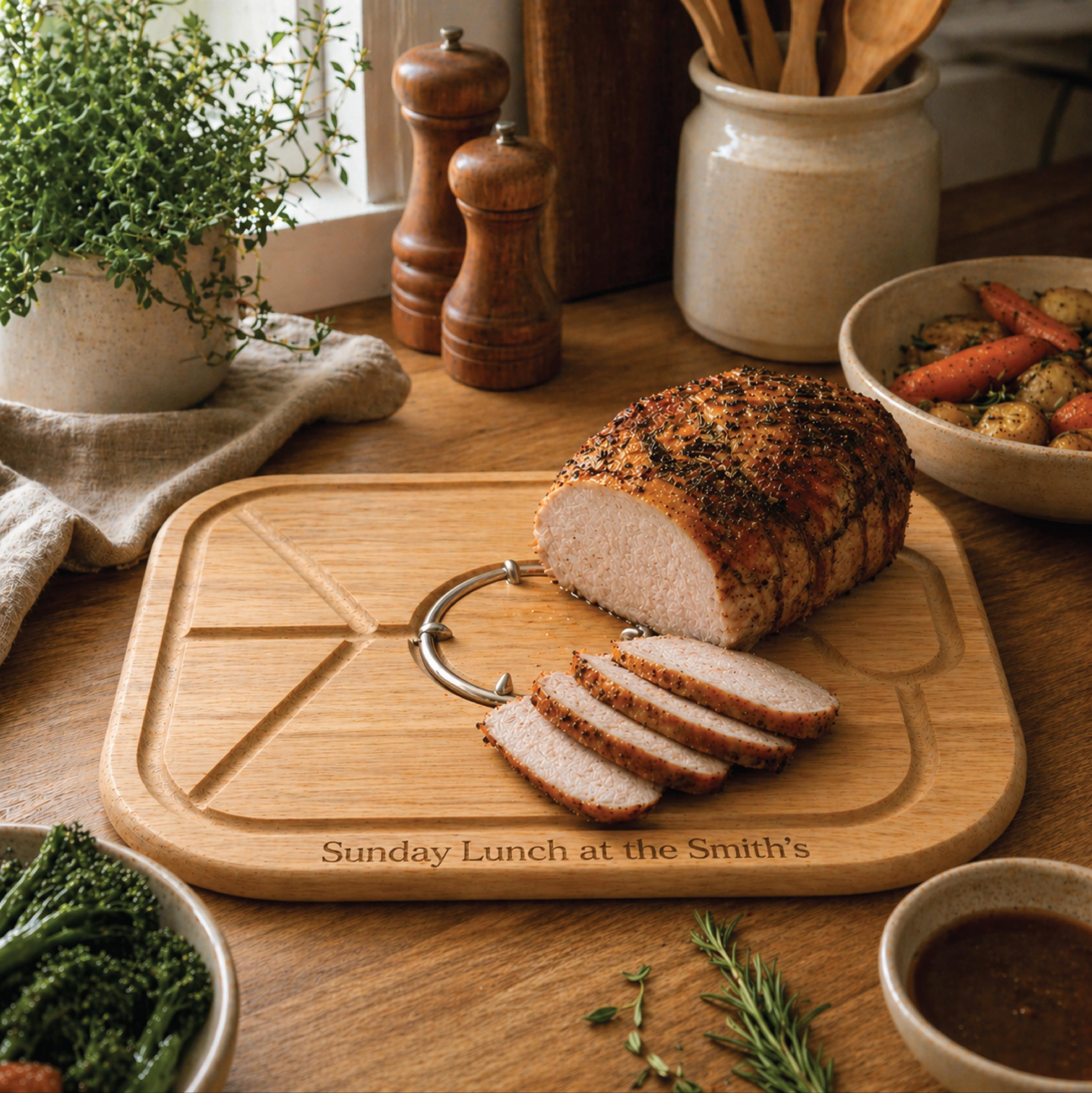 Personalised Havea Wood Sunday Lunch Carving Board
