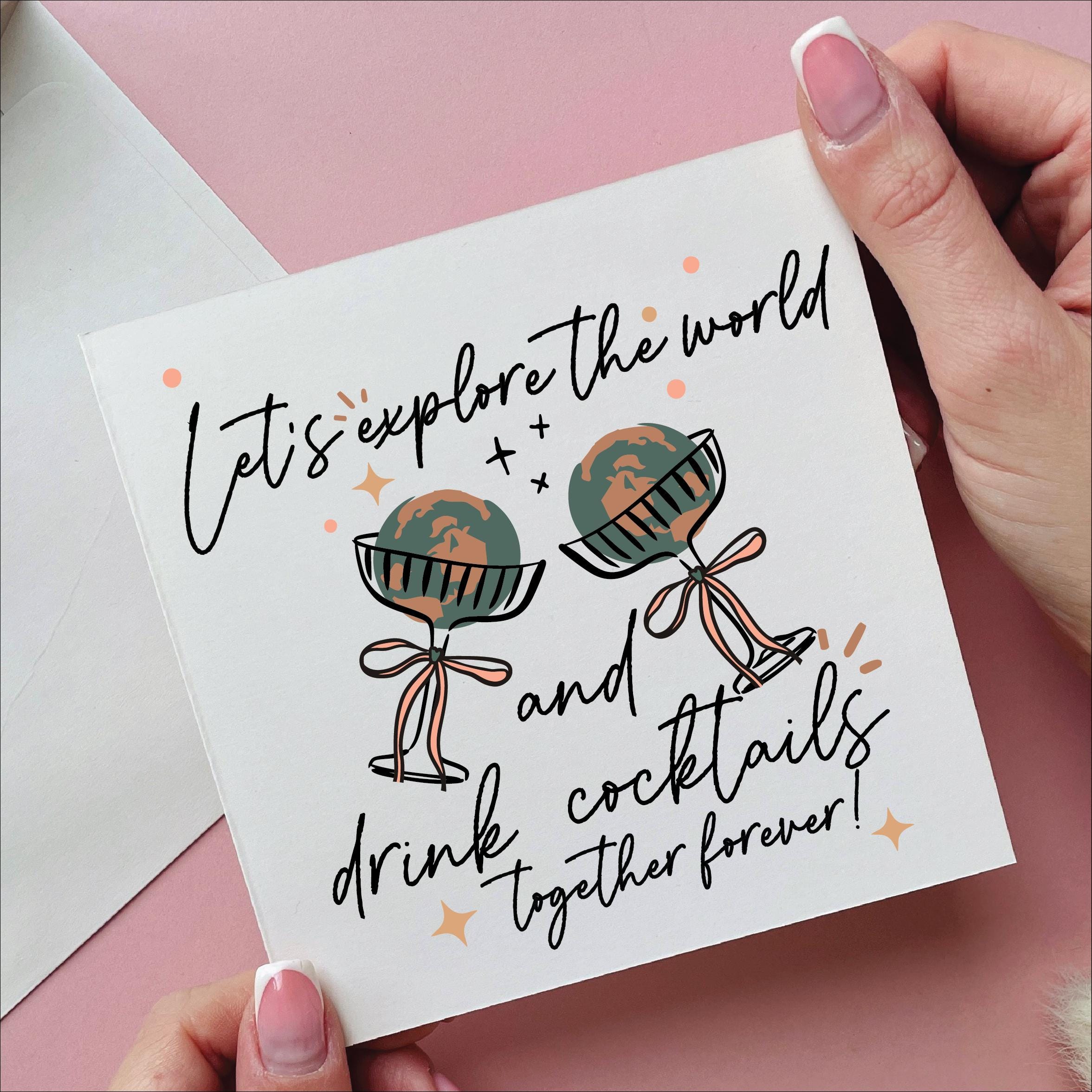 Let's Travel And Drink Cocktails Together Forever Card
