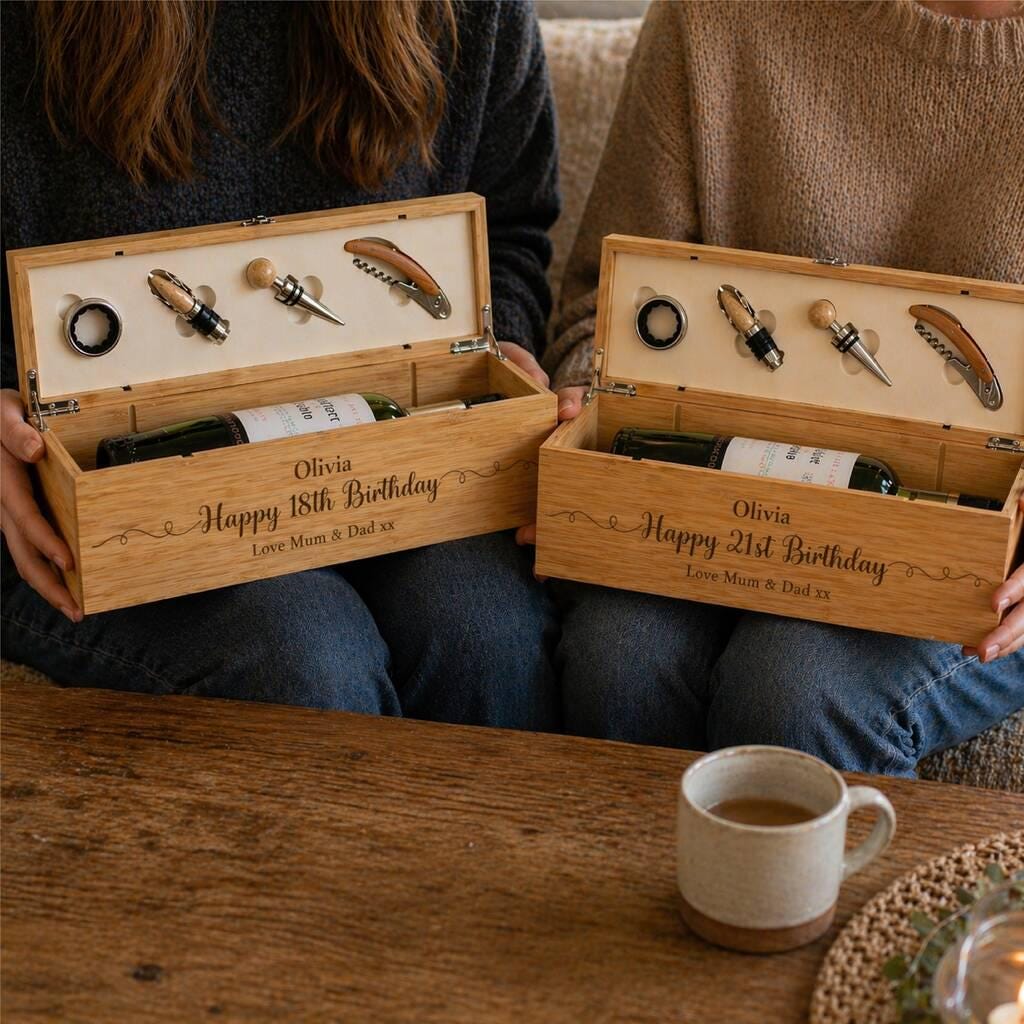 Personalised Milestone Birthday Wine Bottle Gift Set