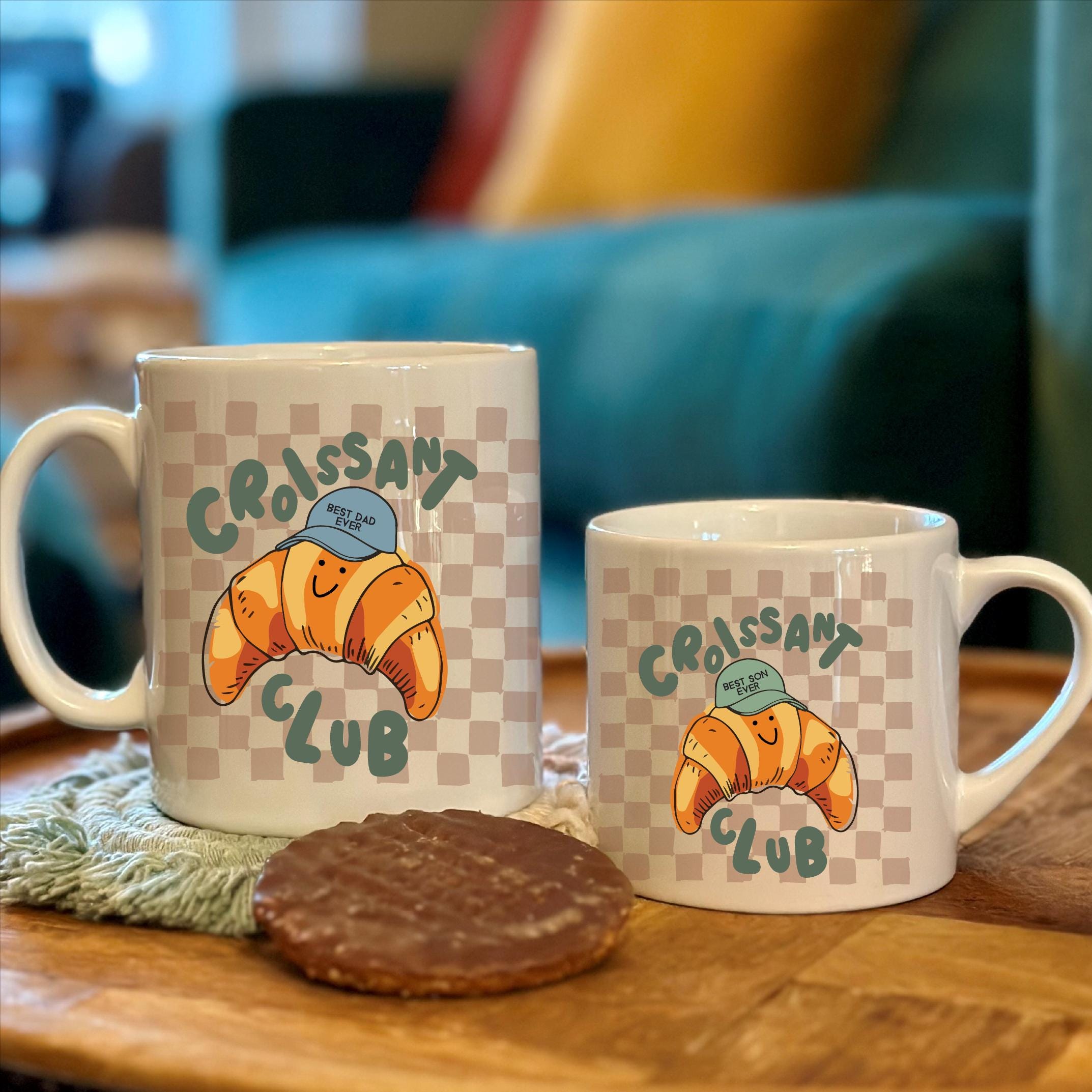 Personalised Croissant Club Matching Mugs