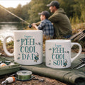 Personalised Reel Cool Dad And Son Matching Fishing Mugs