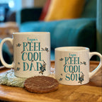 Personalised Reel Cool Dad And Son Matching Fishing Mugs