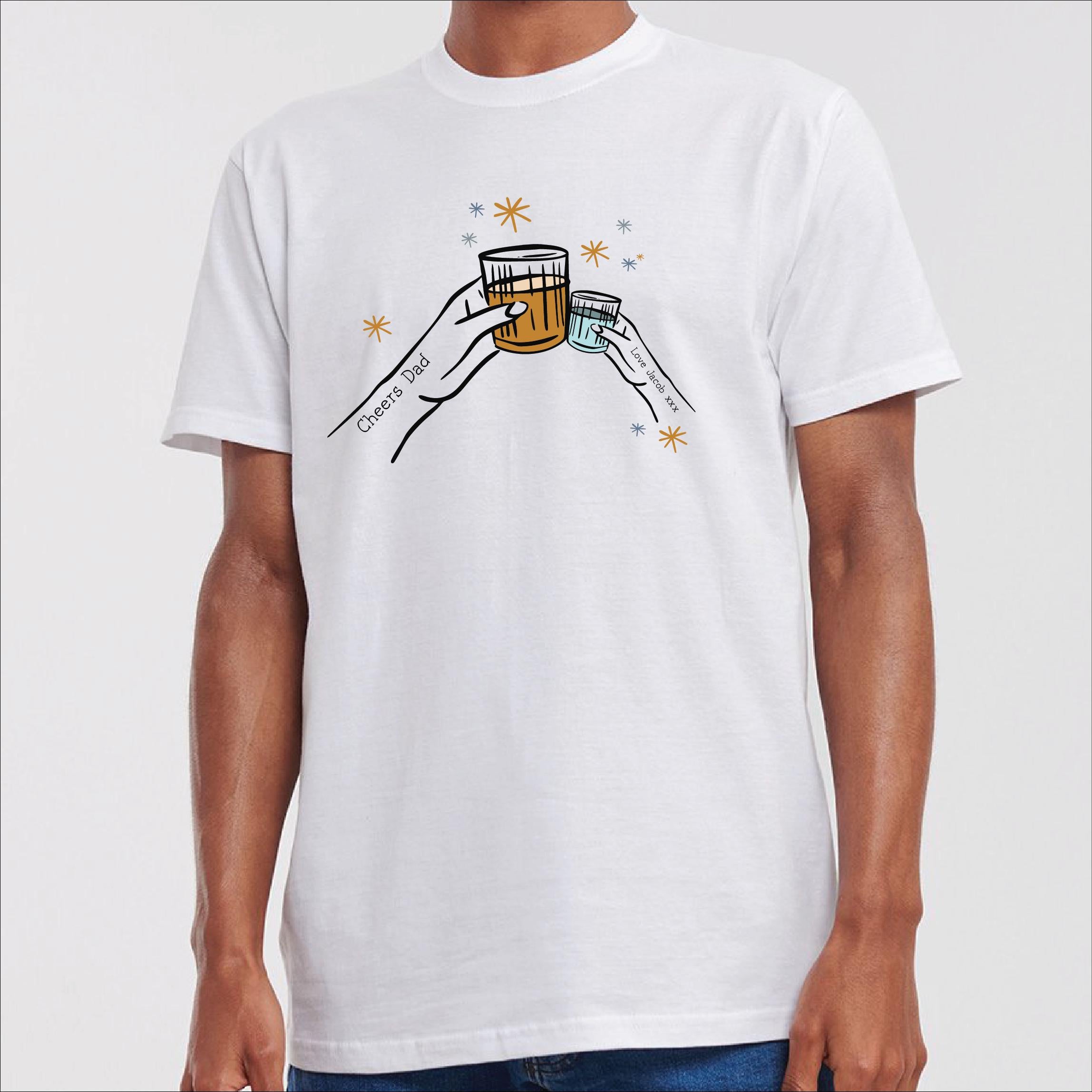 Personalised Cheers Dad Whisky T Shirt