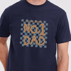 Personalised Checkerboard No.One Dad T Shirt