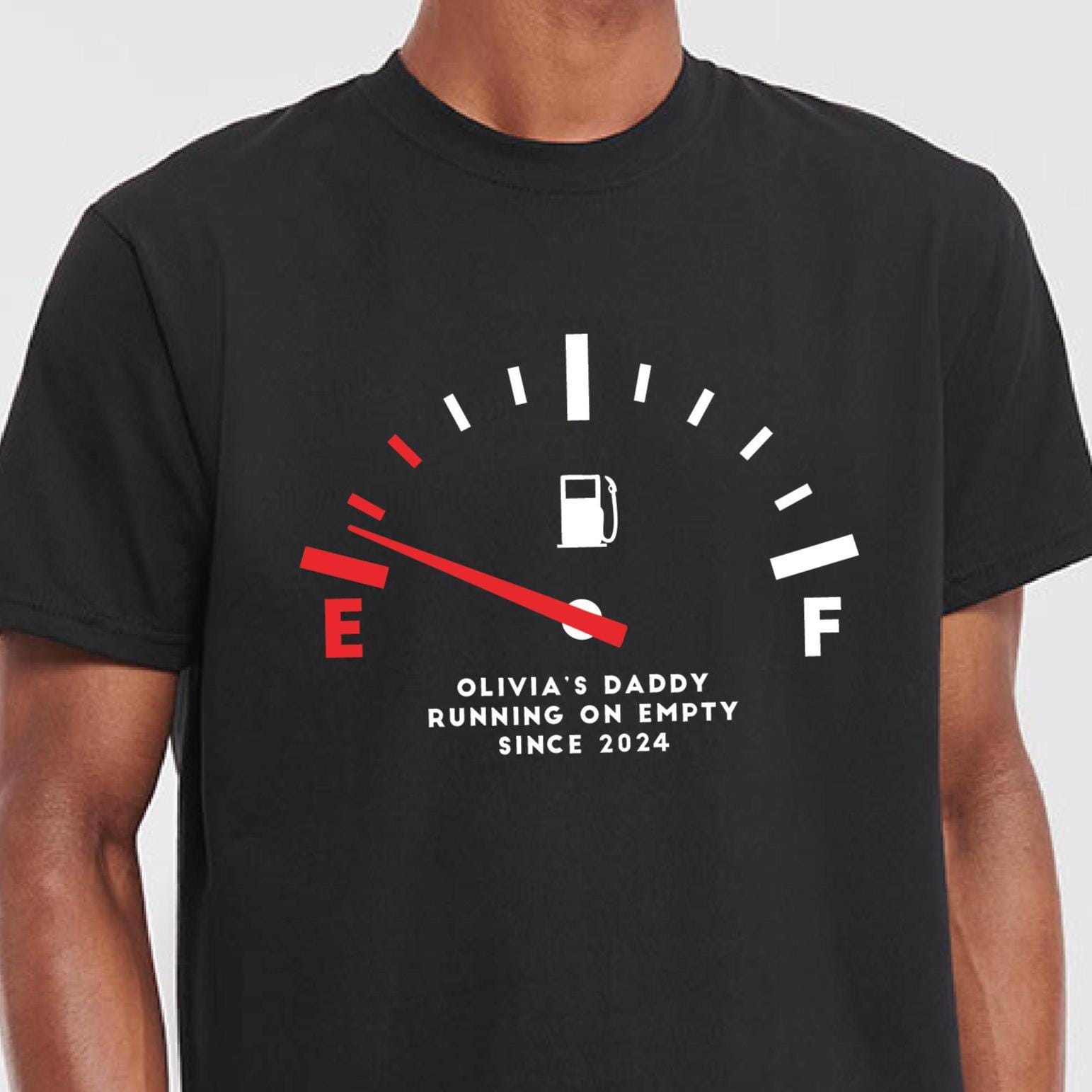 Personalised Dad Fuel Gauge T Shirt