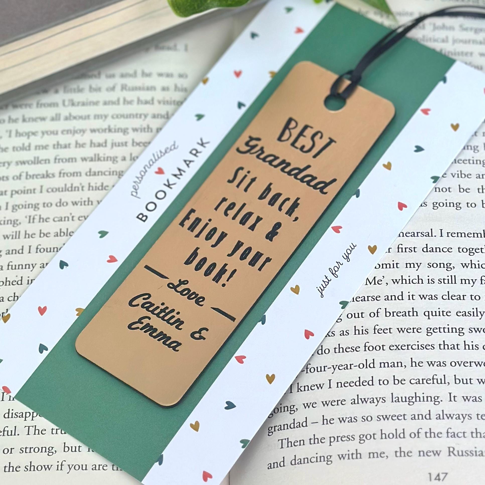 Personalised Best Grandad Bookmark