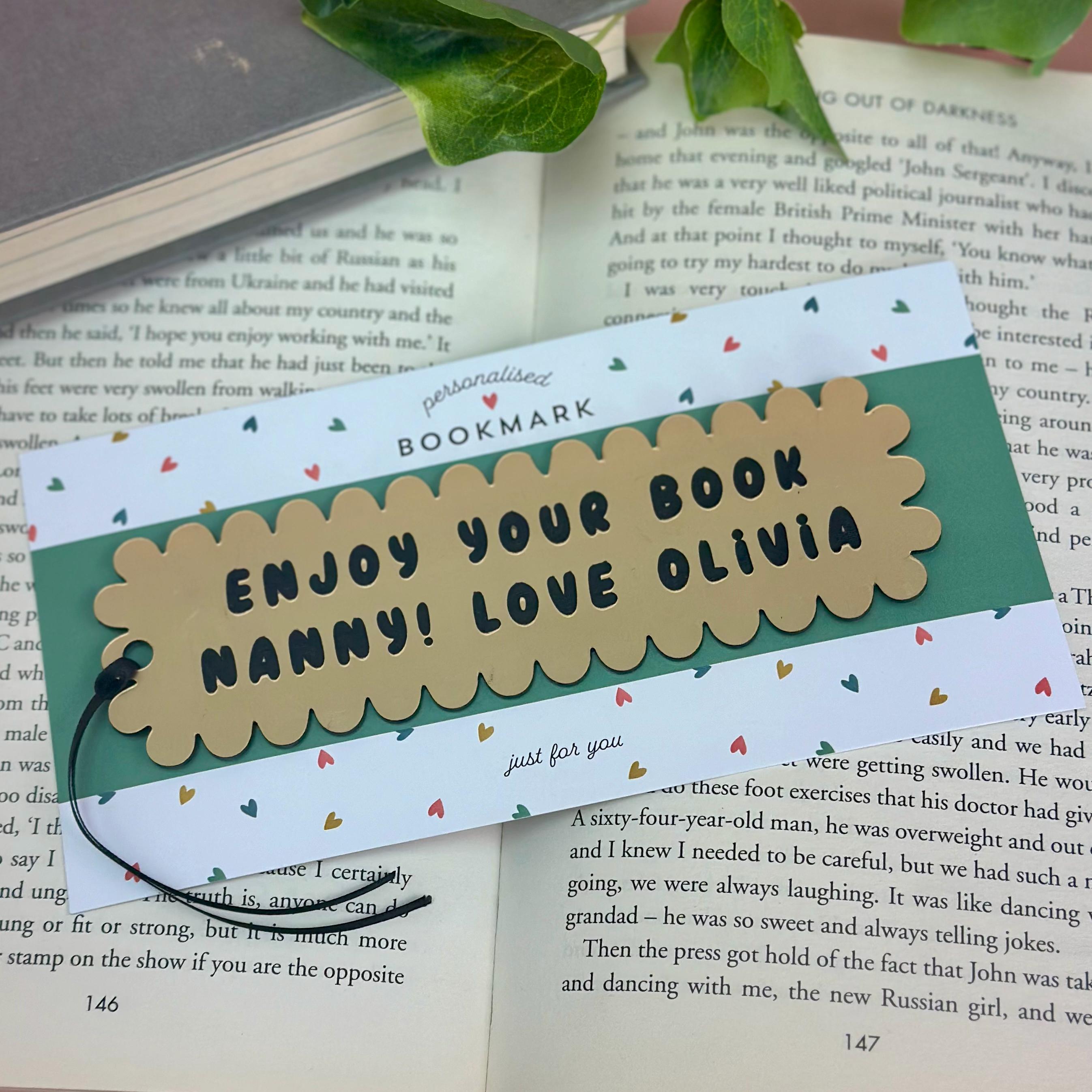 Wavy Personalised Bookmark