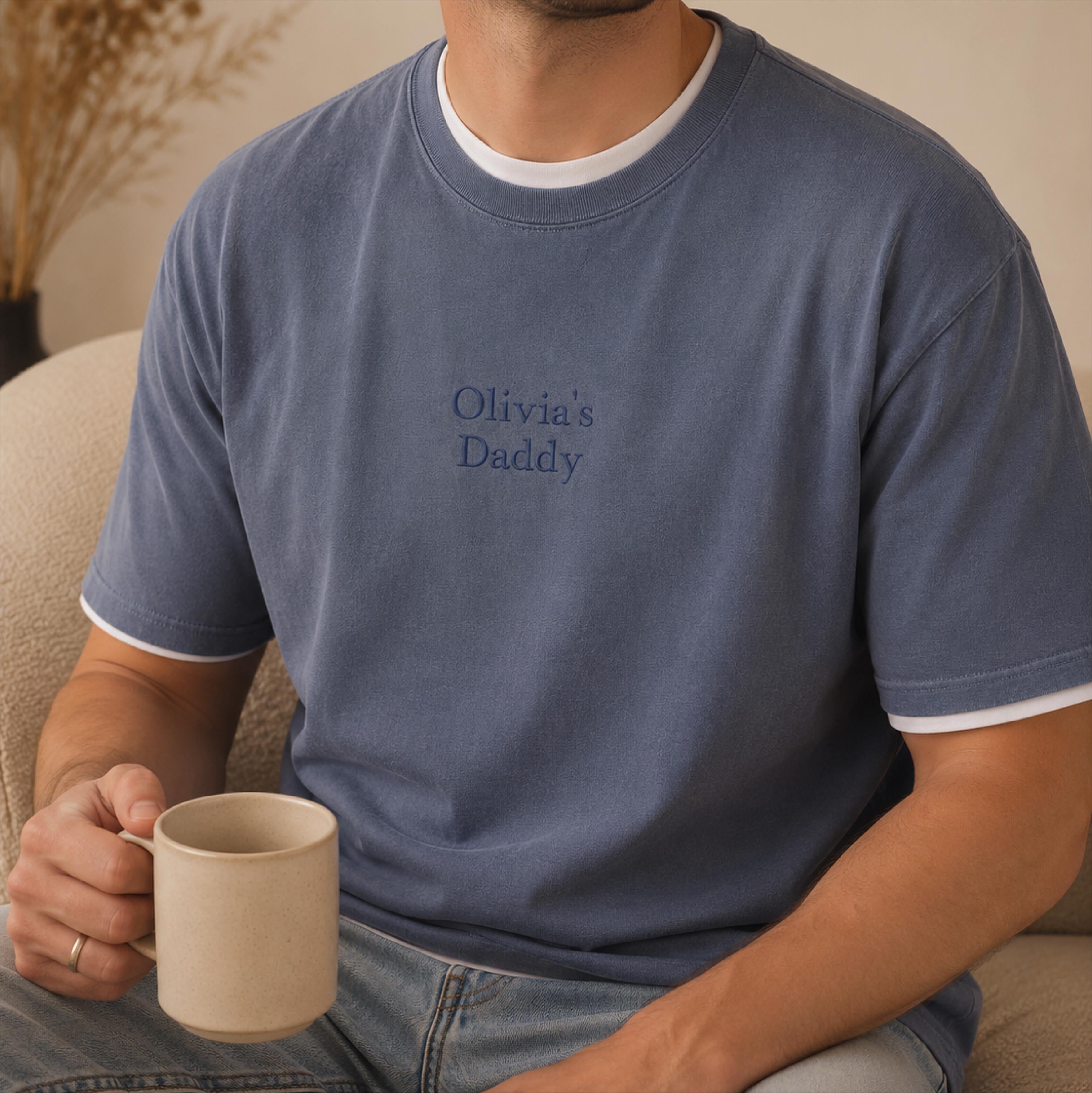 Embroidered Vintage Personalised Daddy T Shirt