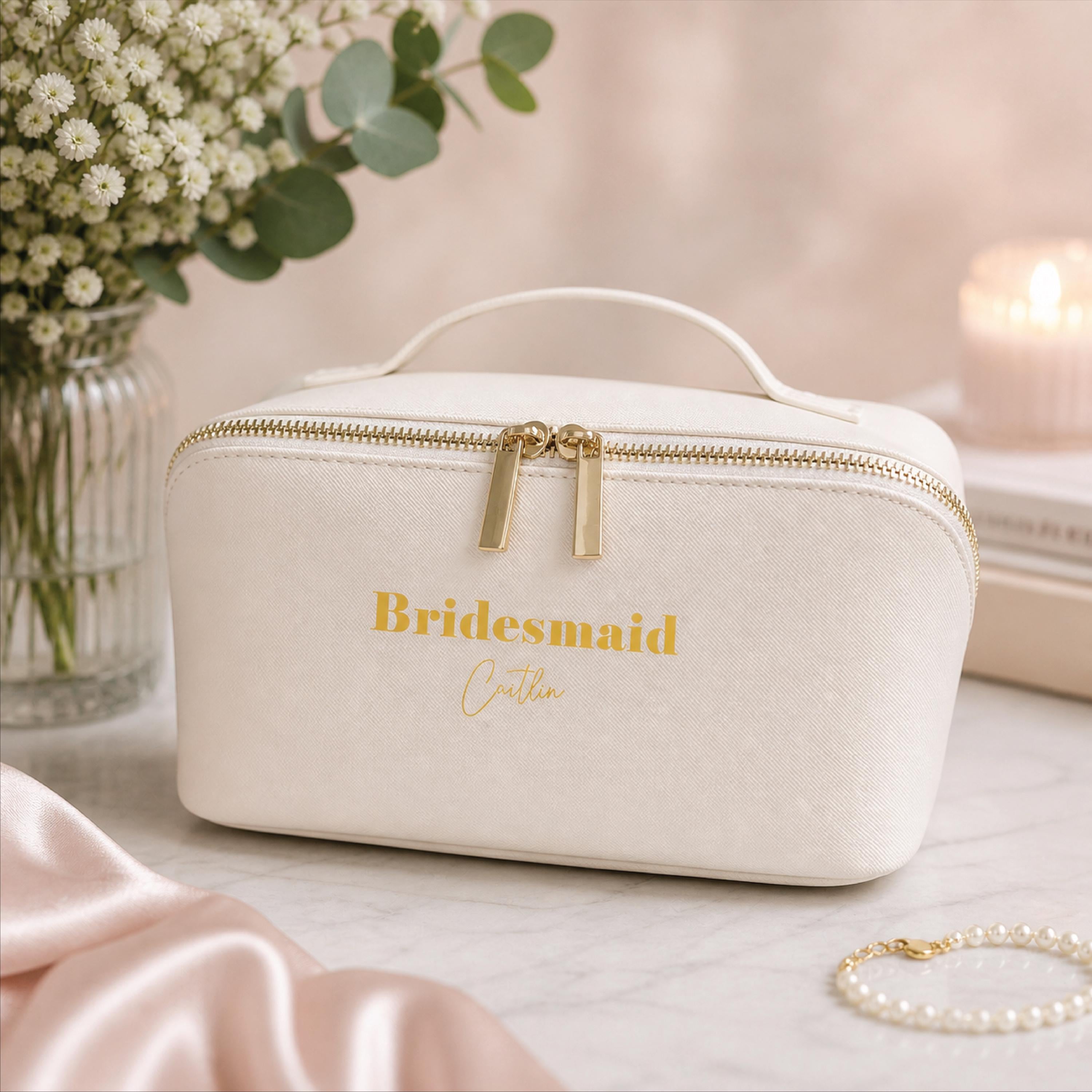 Personalised Bridal Party Open Flat Washbag