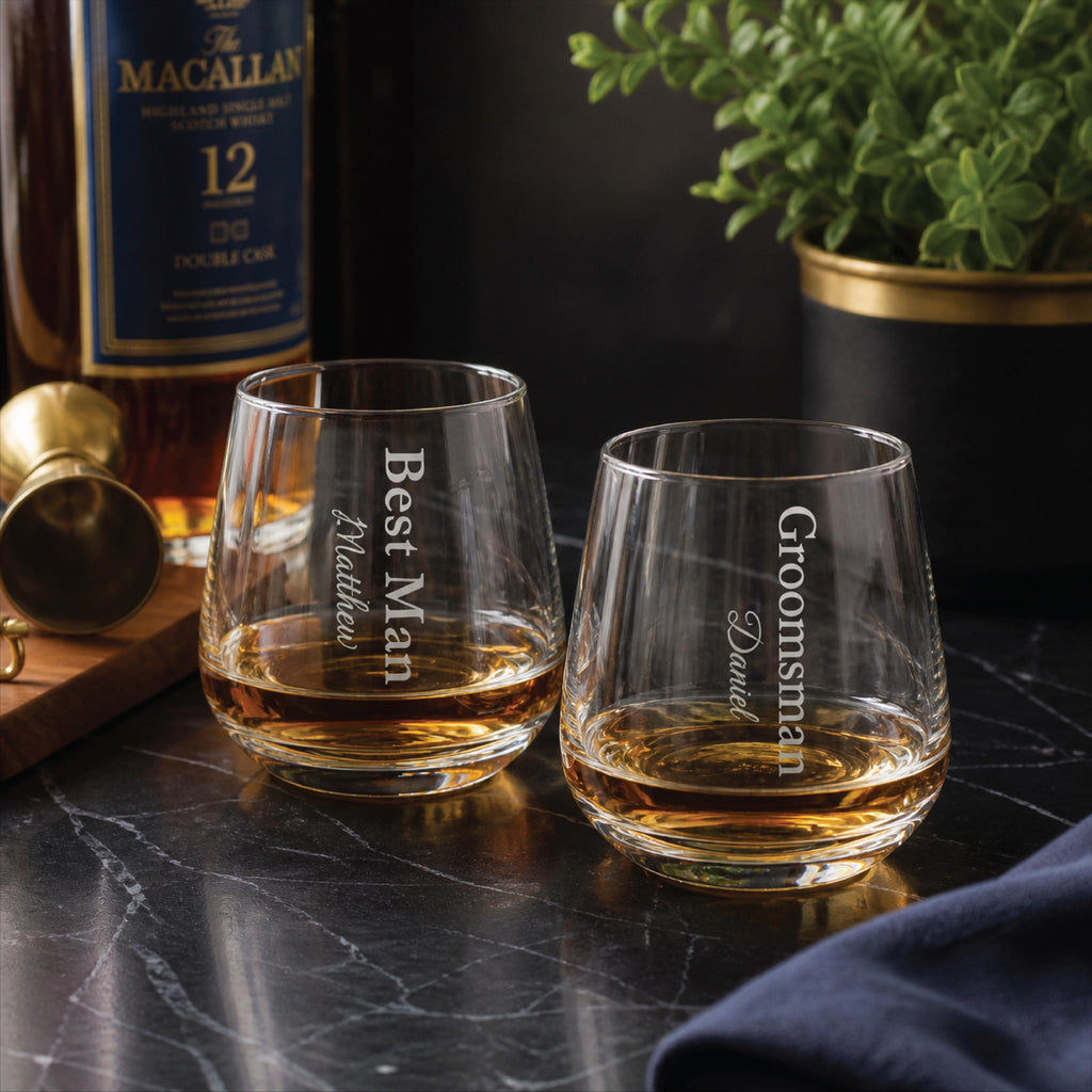 Personalised Groomsman Whisky Glass