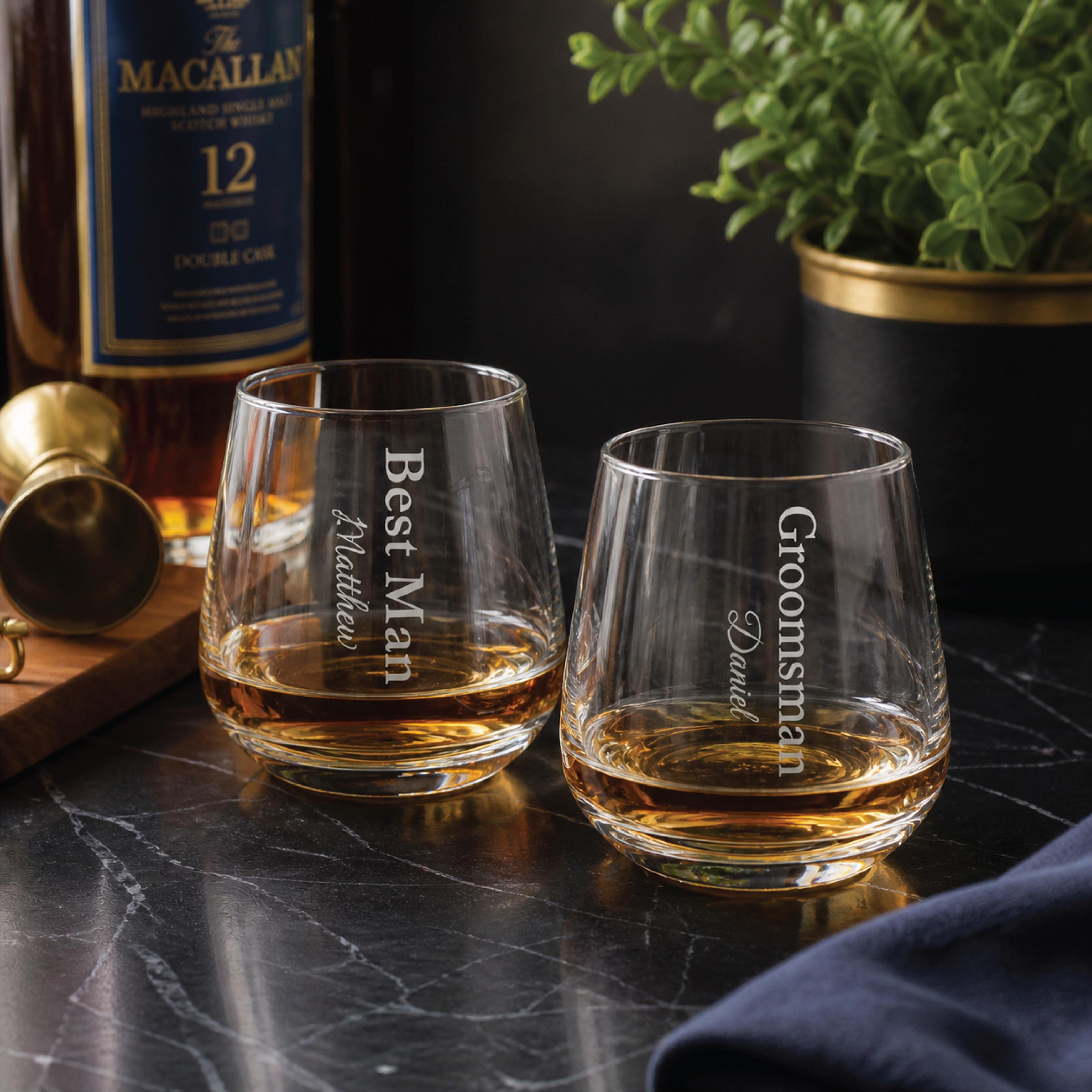 Personalised Groomsman Whisky Glass
