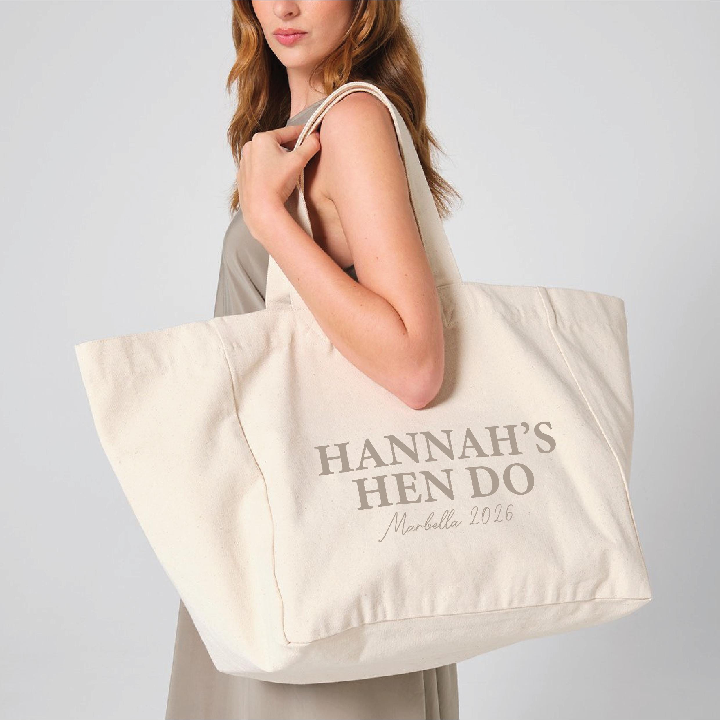 Oversized Personalised Hen Do Beach Bag