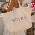 Wifey Personalised Oversized Bridal Tote Beach Bag