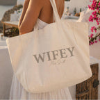 Wifey Personalised Oversized Bridal Tote Beach Bag