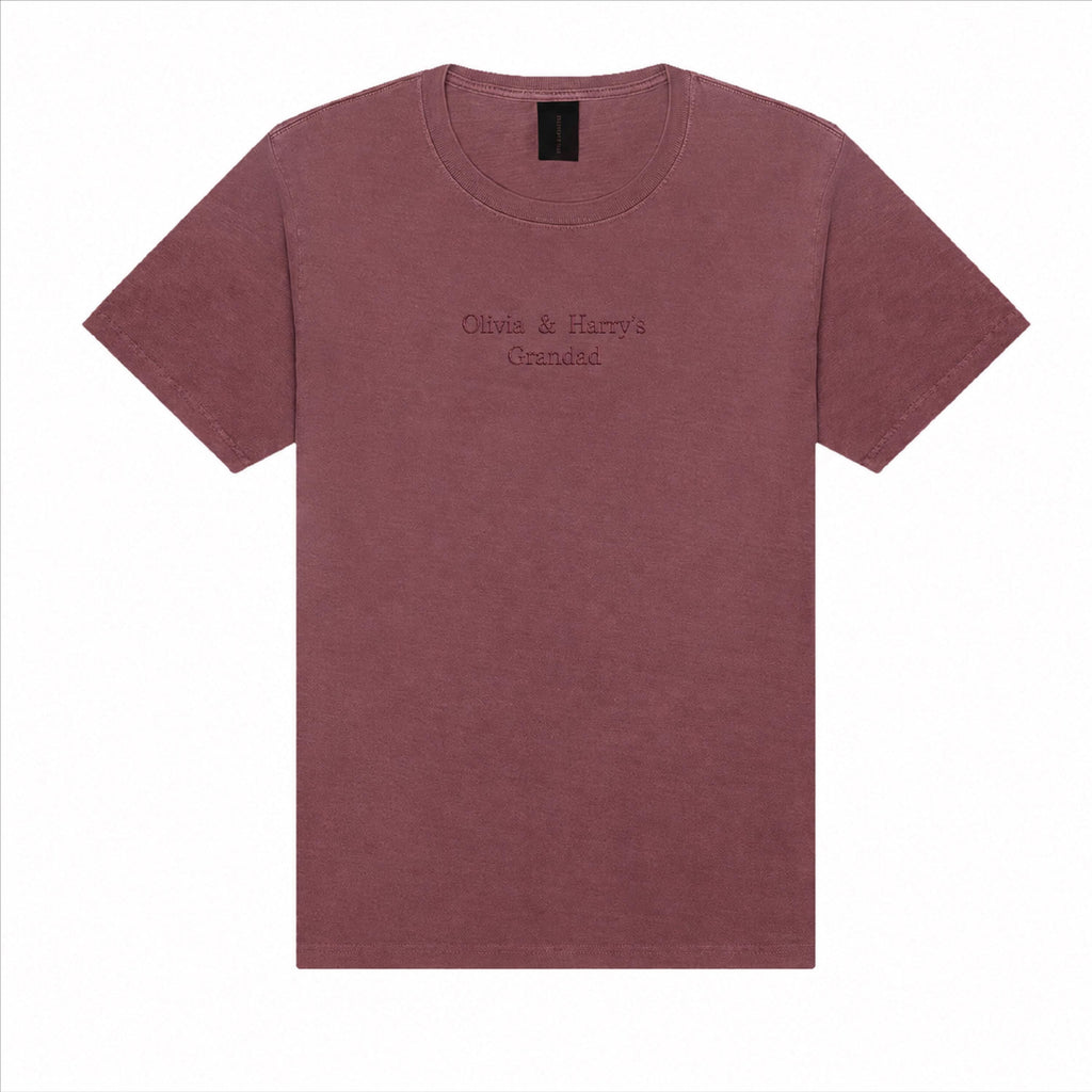 Vintage Style Embroidered Grandad T Shirt