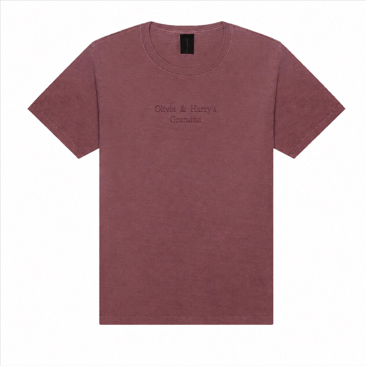 Vintage Style Embroidered Grandad T Shirt