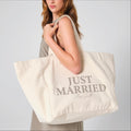 Just Married Personalised Oversized Bride Beach Bag