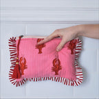 Personalised Lobster And Stripe Quilted Washbag