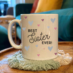 Best Sister Ever Scattered Hearts Mug