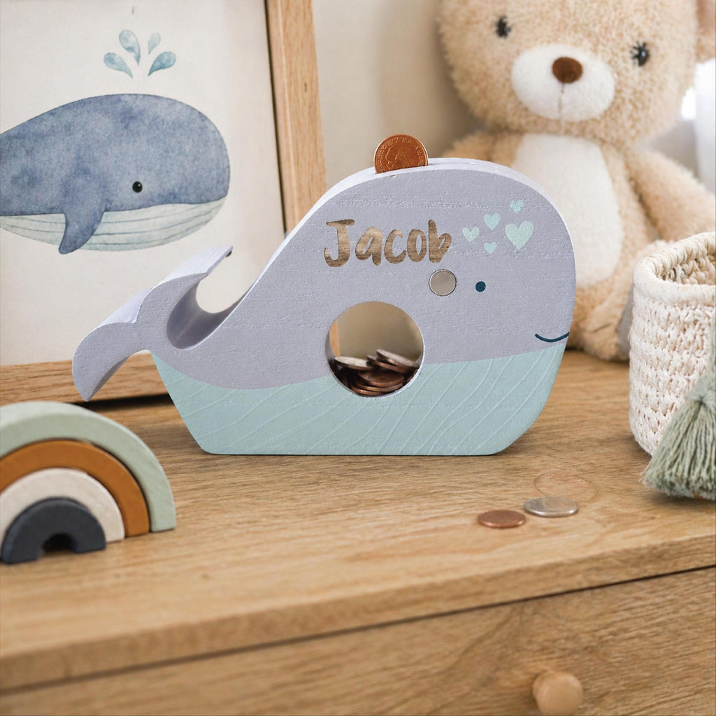 Personalised Whale Moneybox