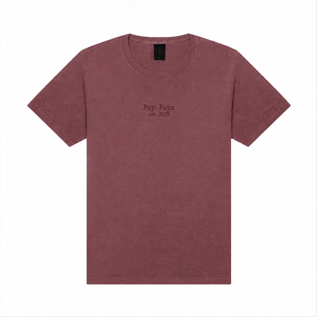 Embroidered Grandad Est T Shirt